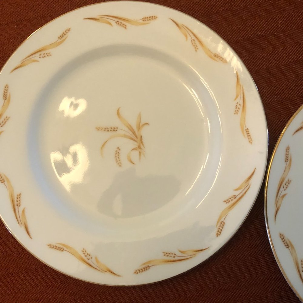 GOLDEN GRAIN WHEAT T.H. ABALONE CHINA OF JAPAN #526 6.5" PLATES DISCONTINUED